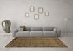 Machine Washable Abstract Brown Modern Rug in a Living Room,, wshabs1955brn