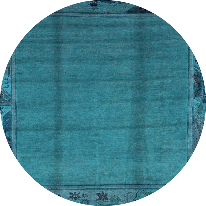 Round Machine Washable Abstract Light Blue Modern Rug, wshabs1955lblu