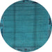 Round Machine Washable Abstract Light Blue Modern Rug, wshabs1955lblu