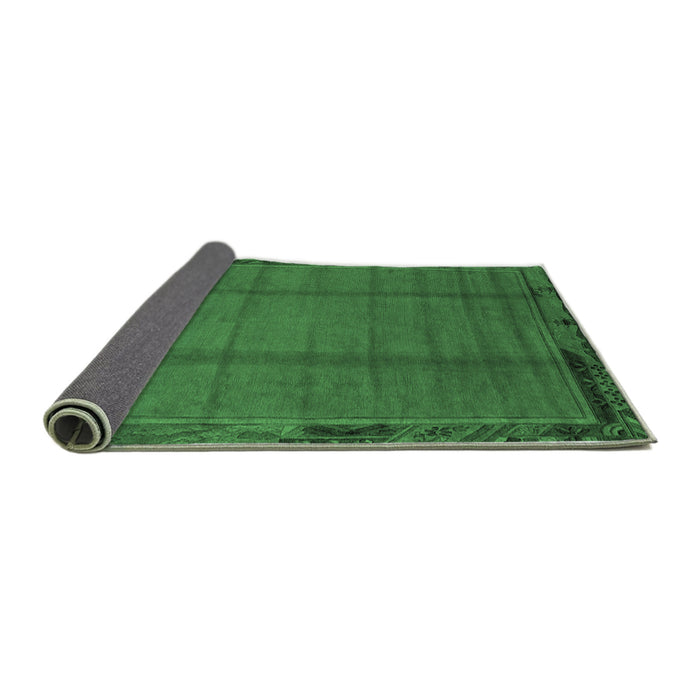 Sideview of Abstract Emerald Green Modern Rug, abs1955emgrn
