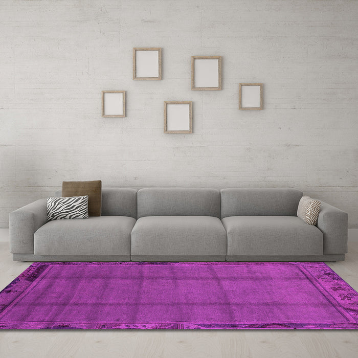 Machine Washable Abstract Pink Modern Rug in a Living Room, wshabs1955pnk
