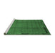 Sideview of Machine Washable Abstract Emerald Green Modern Area Rugs, wshabs1955emgrn