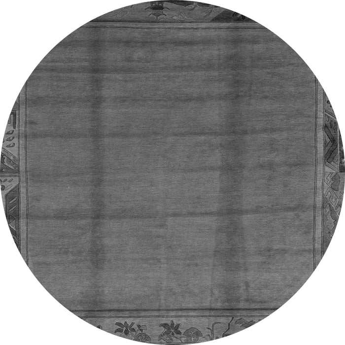 Round Abstract Gray Modern Rug, abs1955gry