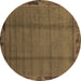 Round Abstract Brown Modern Rug, abs1955brn