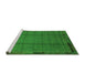 Sideview of Machine Washable Abstract Green Modern Area Rugs, wshabs1955grn