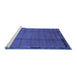 Sideview of Machine Washable Abstract Blue Modern Rug, wshabs1955blu