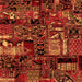 Square Patchwork Orange Transitional Rug, abs1956org