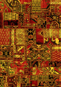 Patchwork Yellow Transitional Rug, abs1956yw