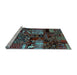 Sideview of Machine Washable Patchwork Light Blue Transitional Rug, wshabs1956lblu