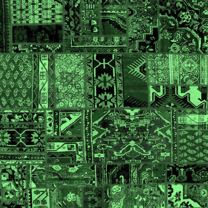 Patchwork Emerald Green Transitional Rug, abs1956emgrn