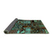 Sideview of Patchwork Turquoise Transitional Rug, abs1956turq