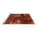 Sideview of Machine Washable Patchwork Orange Transitional Area Rugs, wshabs1956org