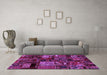 Machine Washable Patchwork Purple Transitional Area Rugs in a Living Room, wshabs1956pur