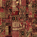 Square Patchwork Brown Transitional Rug, abs1956brn