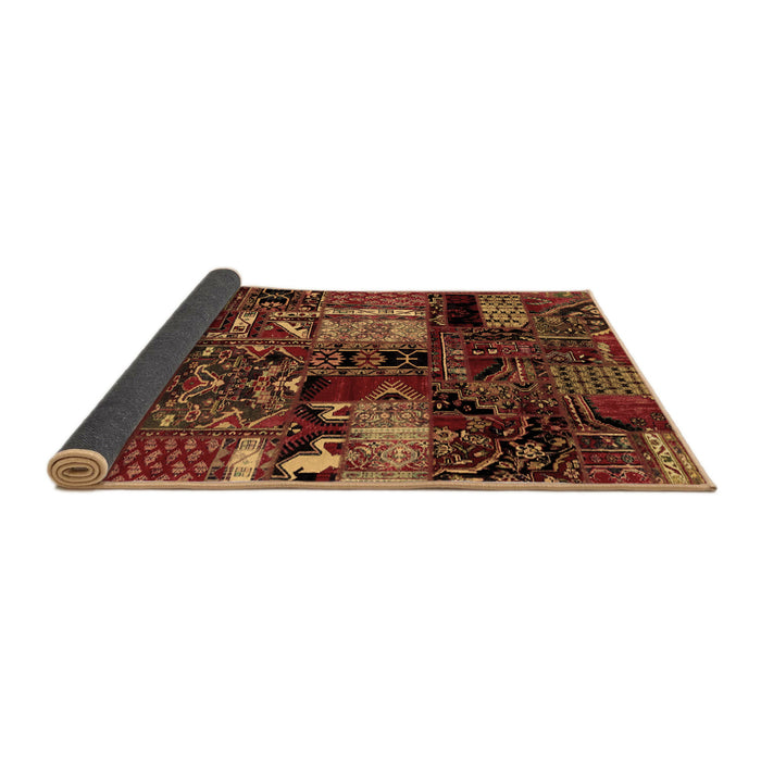 Sideview of Patchwork Brown Transitional Rug, abs1956brn