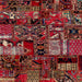 Square Abstract Rust Pink Patchwork Rug, abs1956