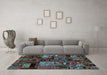 Machine Washable Patchwork Light Blue Transitional Rug in a Living Room, wshabs1956lblu