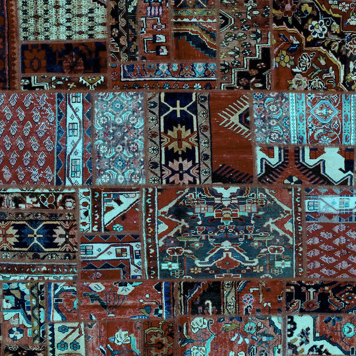 Patchwork Light Blue Transitional Rug, abs1956lblu