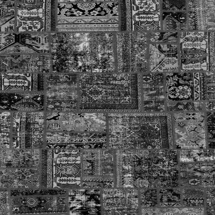 Square Patchwork Gray Transitional Rug, abs1957gry