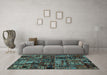 Machine Washable Patchwork Light Blue Transitional Rug in a Living Room, wshabs1957lblu