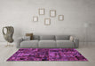 Machine Washable Patchwork Purple Transitional Area Rugs in a Living Room, wshabs1957pur