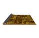 Sideview of Patchwork Yellow Transitional Rug, abs1957yw