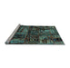 Sideview of Machine Washable Patchwork Light Blue Transitional Rug, wshabs1957lblu