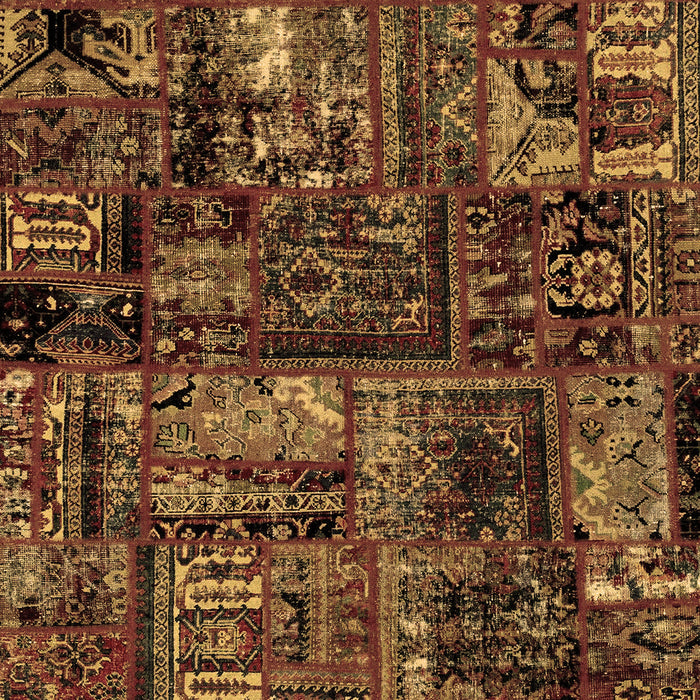 Patchwork Brown Transitional Rug, abs1957brn