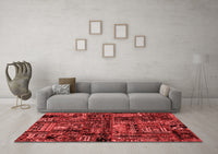 Machine Washable Patchwork Red Transitional Rug, wshabs1957red