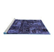 Sideview of Machine Washable Patchwork Blue Transitional Rug, wshabs1957blu