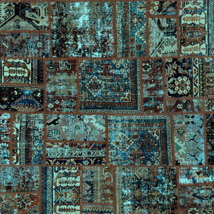 Patchwork Light Blue Transitional Rug, abs1957lblu
