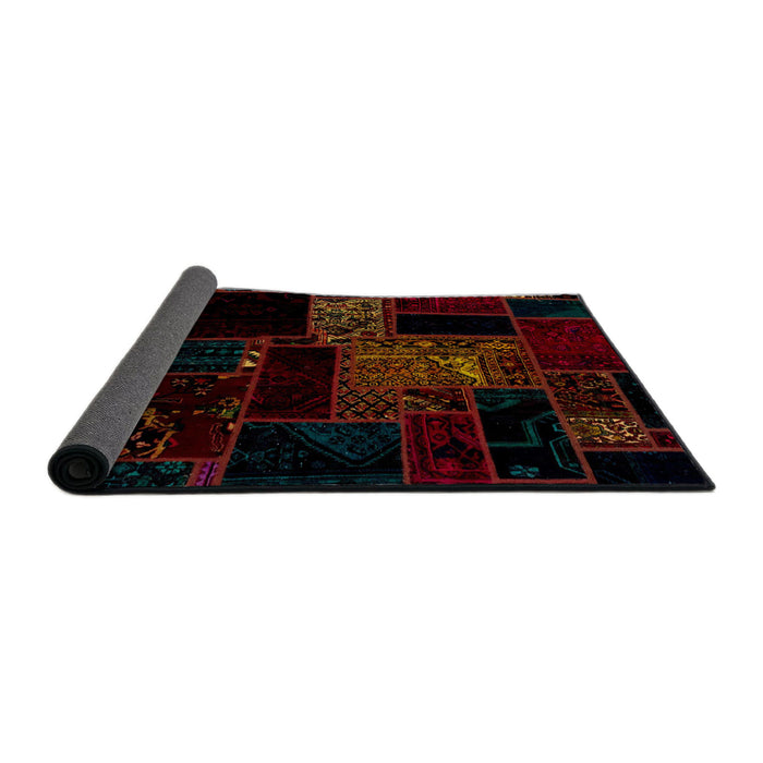 Sideview of Abstract Bakers Brown Modern Rug, abs1958