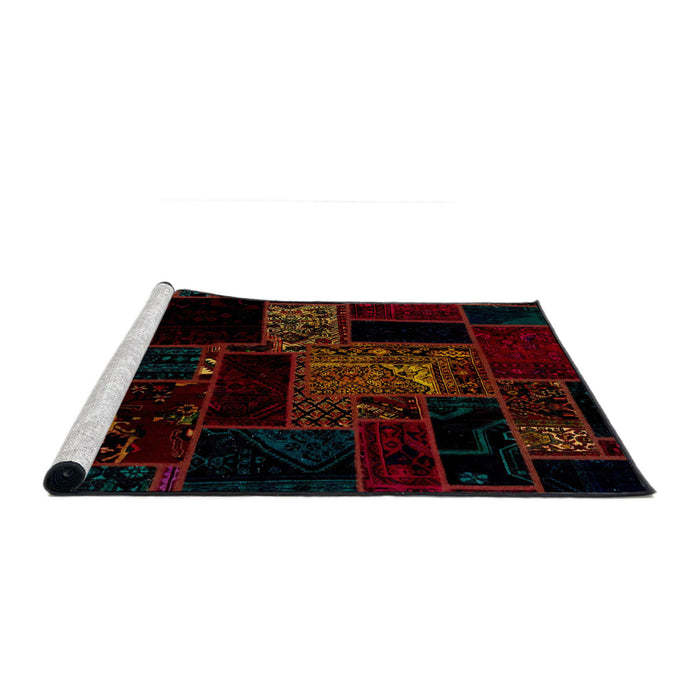 Sideview of Machine Washable Abstract Bakers Brown Rug, wshabs1958