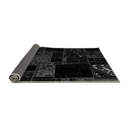 Sideview of Abstract Gray Modern Rug, abs1958gry