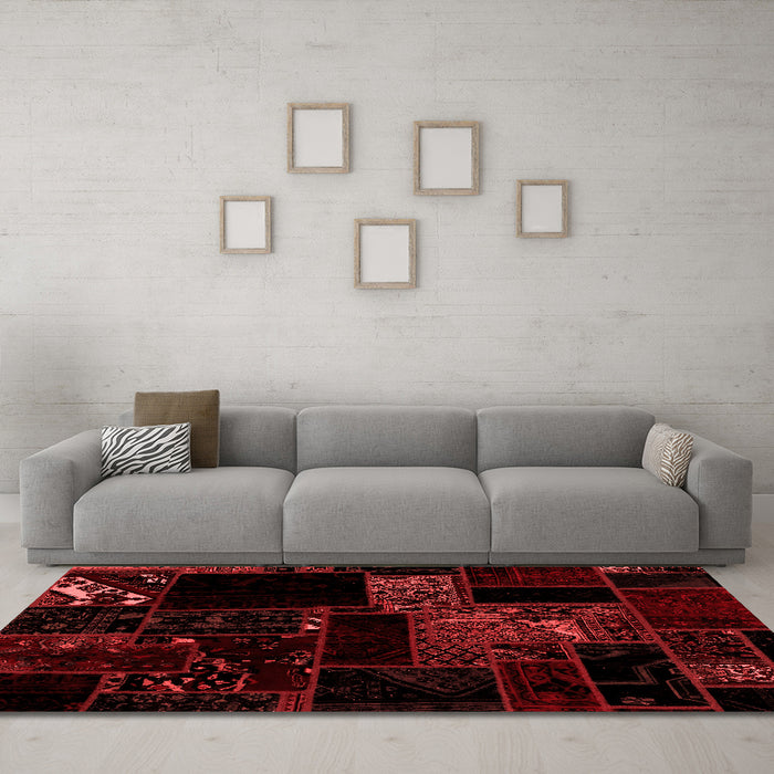 Modern Red Washable Rugs