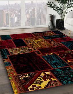 Abstract Bakers Brown Modern Rug in Family Room, abs1958