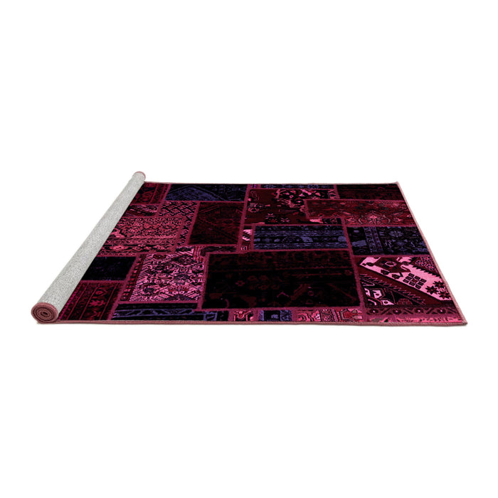 Sideview of Machine Washable Abstract Pink Modern Rug, wshabs1958pnk