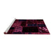 Sideview of Machine Washable Abstract Pink Modern Rug, wshabs1958pnk