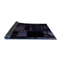Sideview of Abstract Blue Modern Rug, abs1958blu
