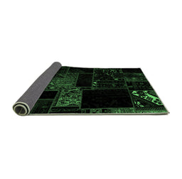Sideview of Abstract Emerald Green Modern Rug, abs1958emgrn