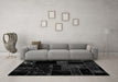 Machine Washable Abstract Gray Modern Rug in a Living Room,, wshabs1958gry