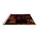 Sideview of Machine Washable Abstract Orange Modern Area Rugs, wshabs1958org