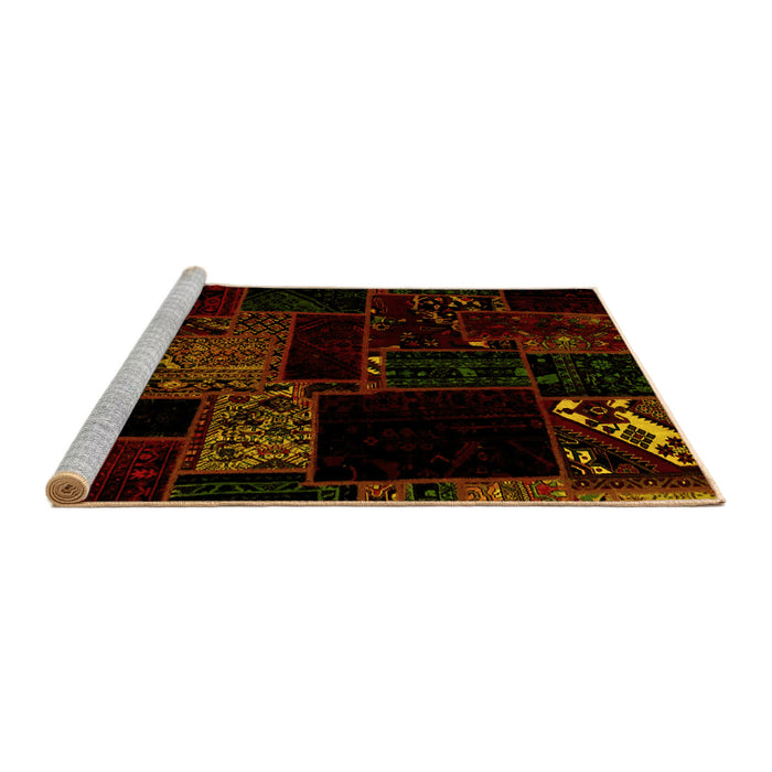 Sideview of Machine Washable Abstract Yellow Modern Rug, wshabs1958yw