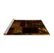 Sideview of Machine Washable Abstract Yellow Modern Rug, wshabs1958yw