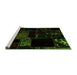 Sideview of Machine Washable Abstract Green Modern Area Rugs, wshabs1958grn