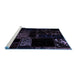 Sideview of Machine Washable Abstract Blue Modern Rug, wshabs1958blu