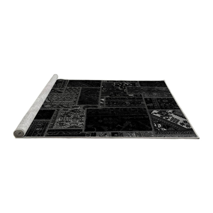 Sideview of Machine Washable Abstract Gray Modern Rug, wshabs1958gry
