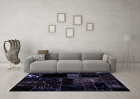 Machine Washable Abstract Blue Modern Rug, wshabs1958blu