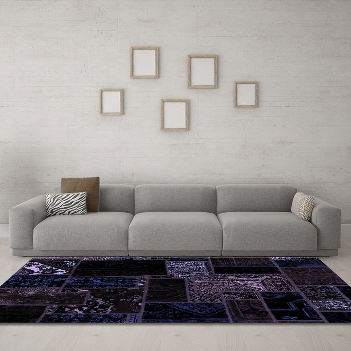 Machine Washable Abstract Blue Modern Rug in a Living Room, wshabs1958blu
