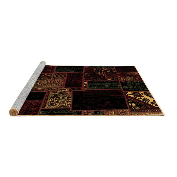 Sideview of Machine Washable Abstract Brown Modern Rug, wshabs1958brn